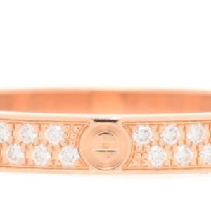 🎄🎄SOLD!!🎄🎄CARTIER 18K Pink Gold Diamond 2.6mm LOVE Paved Band Ring 49 4.75